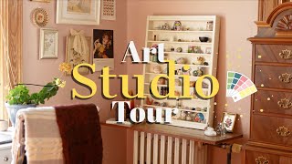 A Tour of my ART STUDIO in a 100 year old home 🎨🦢✨ [upl. by Akenihs613]