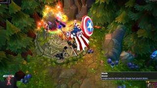 Custom Skin Spotlight Captain America Pantheon League of Legends LoL [upl. by Silverstein947]