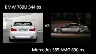 BMW 760Li F02 V12 vs Mercedes S65 AMG W221 V12 drag acceleration ускорение [upl. by Odraode815]