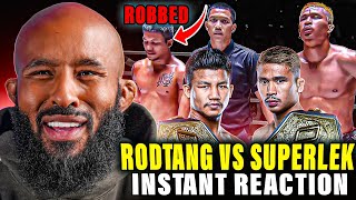 ROBBERY  DJ INSTANT REACTION To RODTANG vs SUPERLEK Muay Thai WAR [upl. by Weatherby]