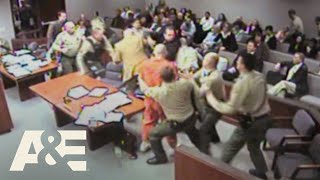 Court Cam Courtroom Erupts in Chaos as Victim’s Brother Attacks Murderer  AampE [upl. by Vins]