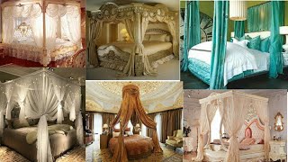 most beautiful canopy bed curtainsLuxury canopy bed design ideas by abihazone 💞 [upl. by Kciredorb]