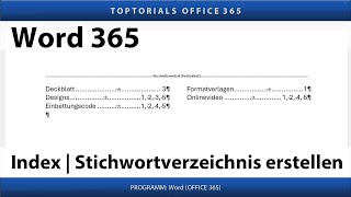 Index  Stichwortverzeichnis erstellen ganz einfach  Word 365 Tutorial [upl. by Kcuhc149]