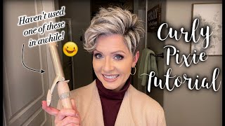 Hair Tutorial  Curling My PIXIE with a CURLING IRON 😅 [upl. by Garmaise]