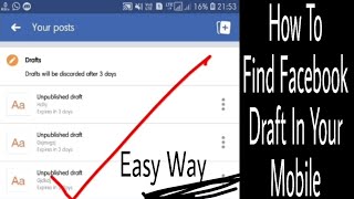 How To Find Facebook Draft folder In Android [upl. by Abrahan]