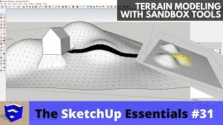 Terrain Modeling in SketchUp with Sandbox Tools  The SketchUp Essentials 31 [upl. by Alyehc]