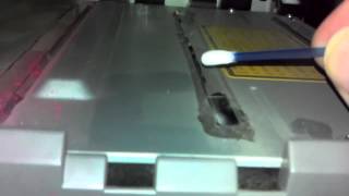 Cleaning the laser apertures on a Konica Minolta 5430DL laser printer [upl. by Mal]