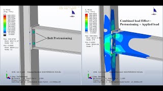 Analysis of bolted BeamColumn assembly with Bolt Pretension load Interaction in Abaqus Part  02 [upl. by Nnylidnarb]