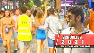 Schoolies 2021  A Tour of Surfers Paradise Gold Coast Nightlife  Australia [upl. by Aicilaf]