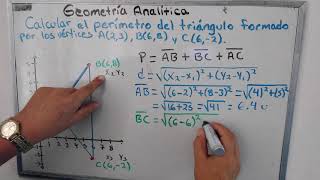 Cálculo del perímetro del triángulo conociendo las coordenadas de sus vértices [upl. by Asoj145]