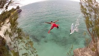 Cliff Jumper almost Killed by Windsurfer [upl. by Babette]