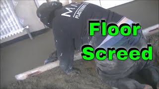 HOW TO LAY FLOOR SCREED SAND AND CEMENT MIX amp PLASTER SPOTS INDACATORS [upl. by Iraam]