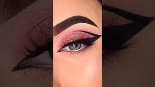 Soft Glittery Eye with Graphic Liner🌸 makeup makeuptutorial eyemakeup shorts youtubeshorts [upl. by Einomrah]