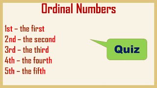 English Ordinal Numbers Quiz [upl. by Eelarat]