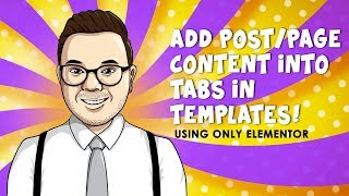 How To Add Post Content Into Elementor Tabs  2019 [upl. by Fredrika]