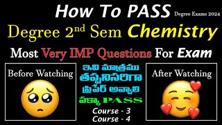 Degree Semester 2 Chemistry Minor amp Major Most Important Questions UNITWISE Weightage UGExams2024 [upl. by Liahcim]