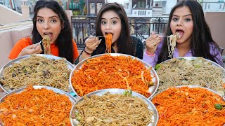 Hakka Noodles Schezwan Noodles Singapore Noodles Chilli Garlic Noodles etc Eating Challenge [upl. by Antonia998]