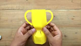 How to Make Paper Trophy For Fathers Day  Fathers Day Paper Crafts Idea [upl. by Einaj]