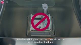 LG Dishwasher  How to Use Rinse Aid [upl. by Arbma]