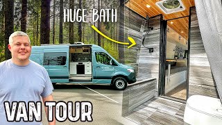 MASSIVE VAN SHOWER  Campervan Build for Extra Large VANLIFE Travel [upl. by Eiser660]