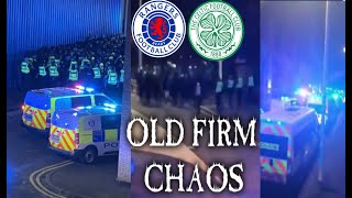 OLD FIRM CHAOS IN GLASGOW ULTRAS COLLIDE amp MORE IN THE STREETS OF GLASGOW rangers celtic [upl. by Tiraj]