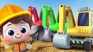 Construction Trucks Song  Excavator Loader Crane Truck  Nursery Rhymes amp Kids Songs  BabyBus [upl. by Aleahpar737]