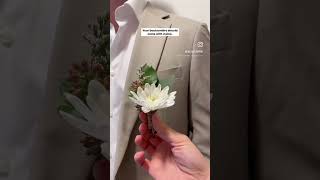 How To Pin a Boutonniere EASY WAY florist [upl. by Aihsinyt]