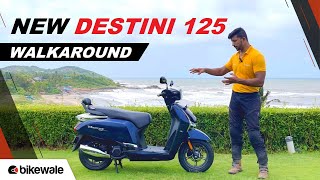 2024 Hero Destini 125 Walkaround  New Design Features Specifications and More  BikeWale [upl. by Wendalyn]