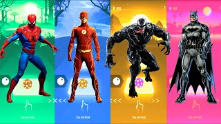 Spiderman 🆚 Flash 🆚 Venom 🆚 Batman  SuperHeroes Tiles Top [upl. by Relyuhcs913]