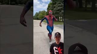 The SpiderMan running fast 💨spiderman funny shorts [upl. by Vogel]