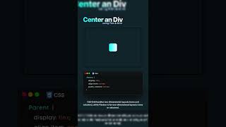 Center an Div  shorts shortsvideos webdesign htmlcsswebsite javascript html5css3 [upl. by Yrrej622]