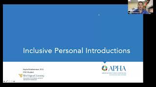 APHA Annual Meeting How to inclusively introduce your presentations [upl. by Malorie]