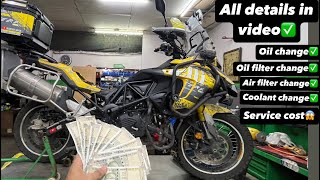 Benelli TRK 502x 5th service💰 20000km service details✅ [upl. by Hayley750]