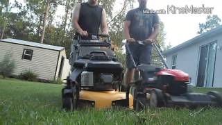 Troy Bilt vs Craftsman self propelled mowers Drag [upl. by Eneluj]