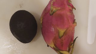 slicing avocado and sweet dragon fruit fruit yummy viral [upl. by Allesig470]