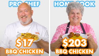 203 vs 17 BBQ Chicken Pro Chef amp Home Cook Swap Ingredients  Epicurious [upl. by Owiat733]