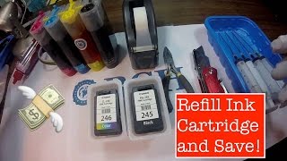 How to Refill Canon PG245 Black Ink Cartridge [upl. by Dnama]