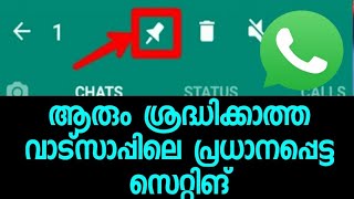 WhatsApp chat pin setting Malayalam [upl. by Sylvie]