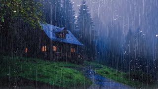 HEAVY RAIN at Night to Sleep Well and Beat Insomnia  Thunderstorm for Insomnia Relax ASMR [upl. by Gagnon]