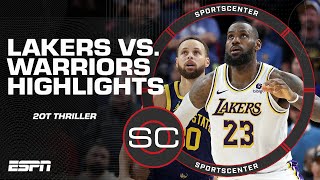 Lakers vs Warriors comes down to the final seconds in 2OT HIGHLIGHTS  SportsCenter [upl. by Batista329]