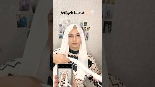 Keffiyeh Tutorial🤌🏻🤍✨keffiyeh hijabtutorial tutorial arabichijab malayalam youtubeshorts [upl. by Norven]