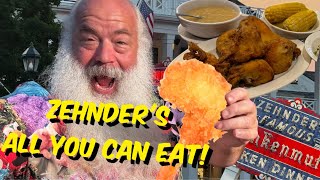 I couldn’t stop Zehnder’s Famous all you can eat chicken dinner with Jumbo Shrimp and Ribs [upl. by Minnie]