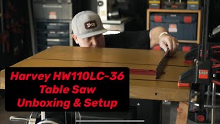 Unboxing and Setup of the Harvey 110LC36 ALPHA Table Saw by KeyWoodworks [upl. by Blalock]