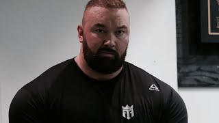 Hafþór Björnsson 418lbs High incline bench press for reps [upl. by Ydak]