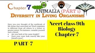 Part 7Animal kingdom Diversity in living Organisms Class 9 Science Chapter 7 Biology CBSE NCERT [upl. by Neeli441]