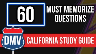 California Permit Test Study Guide 2024 60 Must Memorize Questions [upl. by Ymme591]