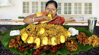 EGG BIRYANI WITH CHICKEN CURRY MUTTON CURRYEATING SHOW IN TAMIL FOODIES DIVYA [upl. by Anirbus196]