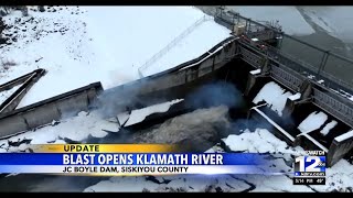 Blast opens Klamath River [upl. by Annaig]