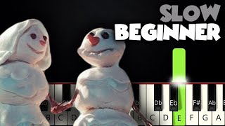 Snowman  Sia  SLOW BEGINNER PIANO TUTORIAL  SHEET MUSIC by Betacustic [upl. by Aliekat]