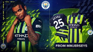 Manchester City Away Jersey 202425 Akanji 25 mmjerseys22 Player Version Unboxing Review [upl. by Goldia]